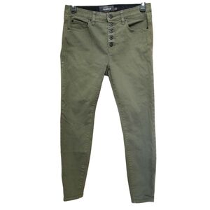 Torrid Olive Green Button-Fly Sky High Skinny Pants Size 10R